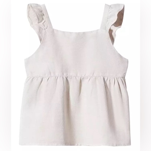 Mango Kids Girl’s Ruffle Linen Tank - Picture 1 of 4